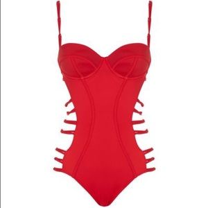 Agent Provocateur Montana red one piece swimsuit
